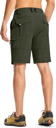Rdruko Men's Quick Dry Hiking Cargo Shorts Lightweight Outdoor Fishing Travel Summer Shorts with 6 Zipper Pockets in Kuwait