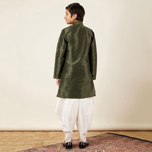 AJ DEZINES Kids Silk Blend Dhoti Kurta Set for Boys in Kuwait