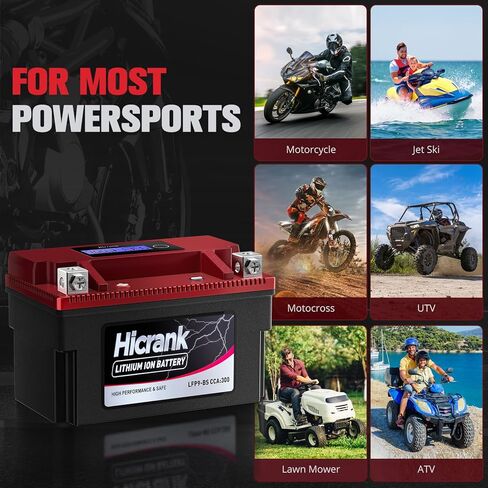 YTX9-BS ، 2x Cranking Power ، 5x Life ، Lithium LifePo4 Potorcycle Battery ، 280 CCA ، Digital Readout ، PowerSports Battery ، Matv for ATV ، UTV ، 4 Wheeler ، Seadoo ، Polaris ، Lawn Mower ، Generator in Kuwait