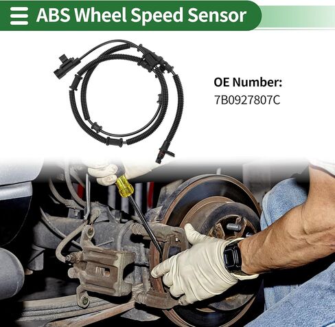مستشعر سرعة عجلات Motoforti ABS الخلفية اليسرى مستشعر ABS مستشعر المكابح المضاد للانغلاق رقم 7B0927807C لفولكس واجن روتان 2009-2011 in Kuwait