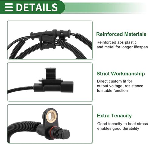 مستشعر سرعة عجلات Motoforti ABS الخلفية اليسرى مستشعر ABS مستشعر المكابح المضاد للانغلاق رقم 7B0927807C لفولكس واجن روتان 2009-2011 in Kuwait