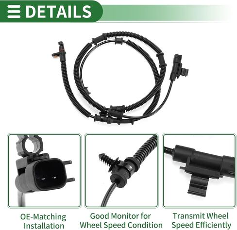 مستشعر سرعة عجلات Motoforti ABS الخلفية اليسرى مستشعر ABS مستشعر المكابح المضاد للانغلاق رقم 7B0927807C لفولكس واجن روتان 2009-2011 in Kuwait