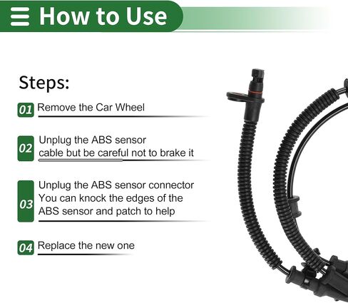 مستشعر سرعة عجلات Motoforti ABS الخلفية اليسرى مستشعر ABS مستشعر المكابح المضاد للانغلاق رقم 7B0927807C لفولكس واجن روتان 2009-2011 in Kuwait