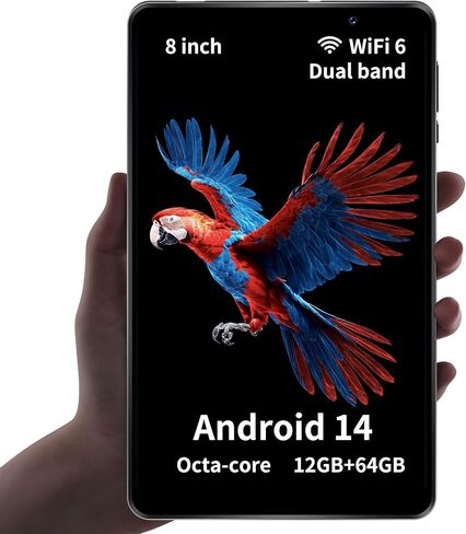 HAOVM M8 Android 14 Tablet 8 بوصة، وحدة المعالجة المركزية 8 النواة، 12 جيجابايت + 64 جيجابايت، 2 تيرابايت قابلة للتوسيع، شاشة HD IPS، Widevine L1، Wi-Fi 6، BT5.4، كاميرا 5 ميجابكسل + 8 ميجابكسل، بطارية كبيرة 5100 مللي أمبير في الساعة، جهاز لوحي للأطفال، أ in Saudi Arabia