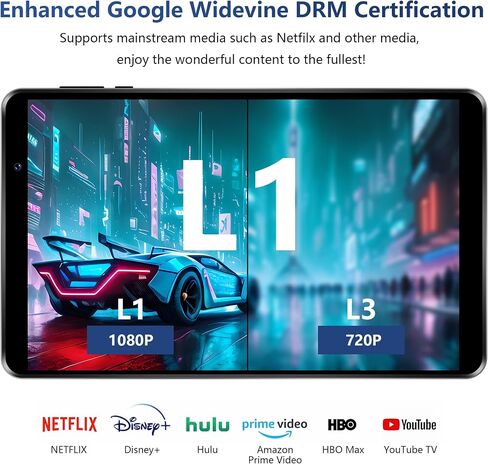 HAOVM M8 Android 14 Tablet 8 بوصة، وحدة المعالجة المركزية 8 النواة، 12 جيجابايت + 64 جيجابايت، 2 تيرابايت قابلة للتوسيع، شاشة HD IPS، Widevine L1، Wi-Fi 6، BT5.4، كاميرا 5 ميجابكسل + 8 ميجابكسل، بطارية كبيرة 5100 مللي أمبير في الساعة، جهاز لوحي للأطفال، أ in Saudi Arabia