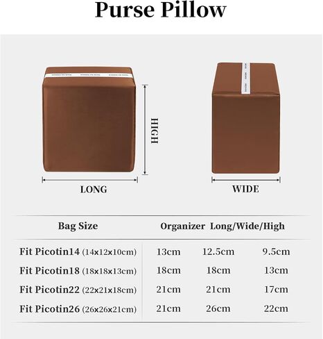 Picotin 18 Bag Pillow Shaper, Purse Handbag Shaper Insert Compatible with Hermes Picotin Bags, Silky Satin Surface and Soft Memory Foam Inner (Gold, Picotin18) in Saudi Arabia