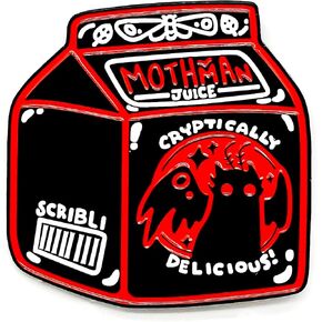 Mothman Juice Box Spooky Enamel Pin - Gothic Series - Enamel Lapel Pin - Plated Badge for Clothing, Bags, and Lanyards