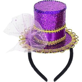 الأرجواني مصغرة أعلى قبعة رئيس الرأس للبالغين fascinator