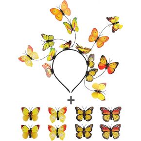 Coucoland Butterfly Fascinator Hat Monarch Derby Butterfly Crown Crown Tea Party Halloween Assume Costume