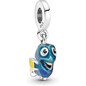 سحر الأسماك Dory Dangle 925 قلادة فضية سترلينغ ، هدايا مجوهرات للنساء سوار وقلادة A0112