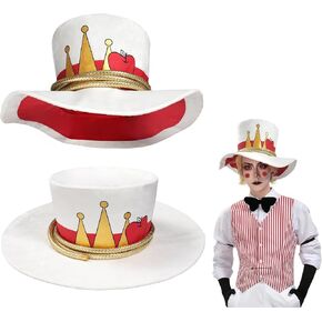 C-ZOFEK Lucifer Cosplay Hat White Red Cap Halloween Costume Party Props for Adult