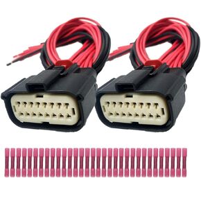 2PCS 16 Pin Headlights Connector Compatible with Dodge Challenger 2015-2023 68378878AB Harness Wire Pigtail