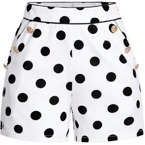 SweatyRocks Women's Polka Dots Shorts High Waisted Work Dressy Shorts with Pockets