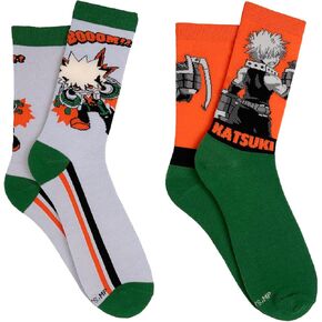 Everything Legwear My Hero Academia Crew Socks (2 Pair) - Kaksuki Bakugo - One Size Fits Most