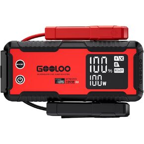 Gooloo 6000a Jump Starter GT6000 Car Starter مع شحن سريع 100 واط ثنائي الاتجاه ، ودعم البطارية التلقائي 12V القوي (جميع الغاز وما يصل إلى 12 لتر محرك ديزل) ، مربع قفزة محمولة SuperSafe لاستخدام الطوارئ