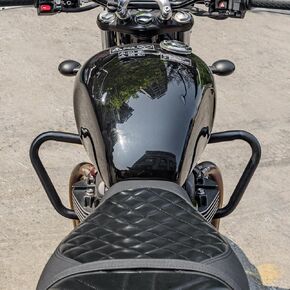 حارس محرك الدراجات النارية ، شريط تحطم حارس للتصرف بونفيل Bobber T100 T120 2017-2024 TEPR TWIN 900 2023-2025 Highway Pumper Framper Frame Protection Set (Black)