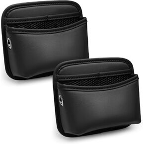 Car Side Pocket Organizer, Small Leather Pocket Pouch for Auto Seat, Door, Window, Console, Vehicle Mini Storage Bag for Card Cell Phone Sunglasses, Universal Car Accessories (Black)