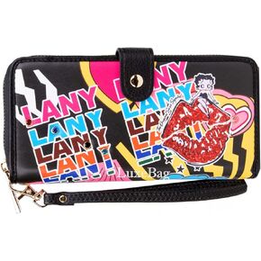 Betty Boop Pop Star Lip Wear Wallet With With Wristlet (Black)