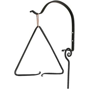 Nach Triangle Dinner Bell ، أجراس عشاء الحديد الزهر للخارج أو داخل ، ديكور جرس المزرعة ، جبل الحائط ، أسود ريفي (JS-85-029)