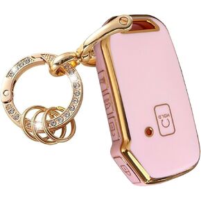 أنظمة الدخول بدون مفتاح لغطاء Kia Key Fob يناسب Kia Cerato Ceed Forte Niro Sorento Seltos Sportage Soul Telluride المفتاح البعيد (Pink-Gold)