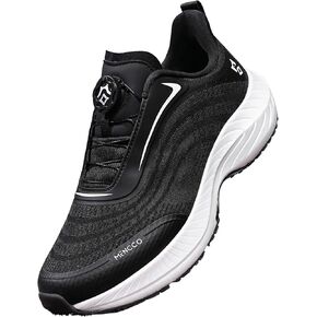 Men's Quick Laces Running Walking Tennis Shoes No-Tie Shoelace Athletic Gym Workout Jogging Comfortable Cushioning Sneakers