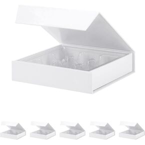 BAKIPACK 6 Truffle Boxes, Chocolates Boxes, Black Truffle Gift Boxes Packaging with 9-Piece Plastics Tray, Magnetic Closure Lid 5.7x5.7x1.3 Inches in Kuwait