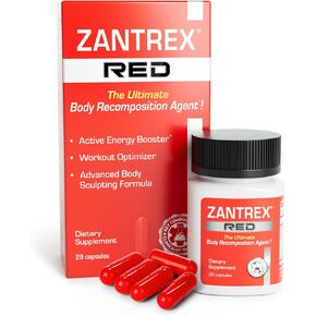 Red Body Recomposition Pill for Women and Men, Incredible Energy, Focus, Improved Mood, Serious Results* – 28 Capsules