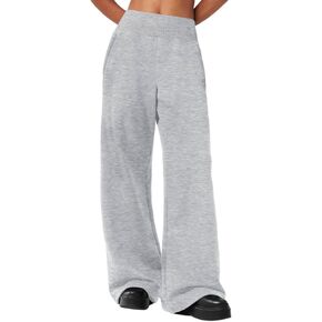Hesayep Womens Wide Leg sweatpants 2025 مضلعة عالية الخصر الساق مستقيمة الساق الساق مع 4 جيوب