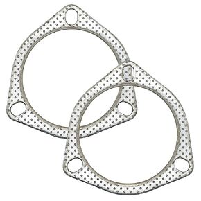 3.5 Inch Exhaust Gasket 3-Bolt 89mm Flange High Temperature Graphite w/Fire Ring Replacement 2 Pcs