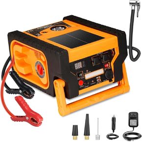 2000 amp lemp starter مع ضاغط الهواء ، Acetek Solar Car Battery Jump Starter 260 PSI Tyre Velator ، 22000 MAH 12V Auto Ad Buoster مع LED Light & USB Outport