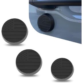 3 PCS Car 1.57" Front Door + 1.46" Rear Door Keyhole Cover, Personalized American Flag Design Rust-Proof Fender Door Keyhole Cover, Compatible with Jeep Wrangler JK JL JT Gladiator (Black)