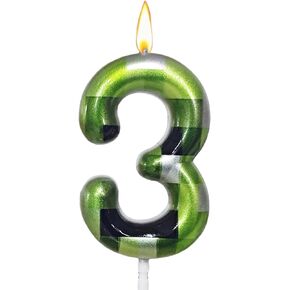 Pixel Birthday Cake Candle - Vibrant Green Pixel Design - Retro Video Game Themed Candle - Ideal for Pixel Game Party - Safe and Durable - Perfect for Boys or Girls (Number 6)
