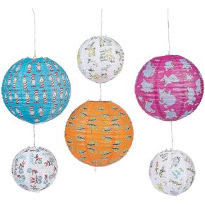 DR SEUSS HANGING LANTERNS - Party Decor - 6 Pieces