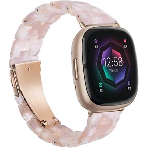 Awsmor Resin Band متوافق مع Fitbit Versa 4/Versa 3/Fitbit Sense 2/Sense Band Women ، حزام بديل للمعصم خفيفة الوزن للعكس 3/4/Sense 2 Smartwatch in Kuwait