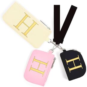 Mini Zip Around Keychain Wristlet Wallets for Women and Girls: Three Coin Purses with 2 Straps - Best Gifts for Birthdays, Christmas, Wedding Parties, Valentine's Day, New Yea