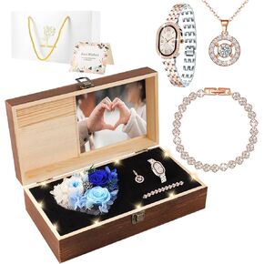 Birthday Gifts for Women - Preserved Roses with Watch Sets Romantic Women's Gifts for Women,Daughters, Sister, Girlfriend on Birthday, Anniversary, Thanksgiving, Christmas - Red