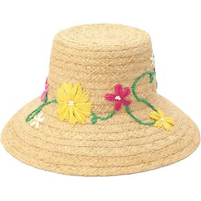 Kate Spade New York Women's Floral Sunhat ، Raffia Cap ، ملحق أزياء الصيف