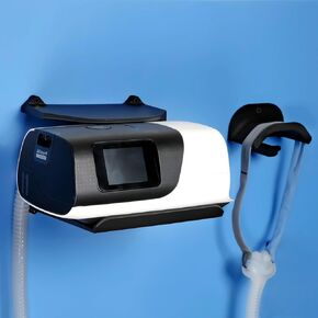 Cpap Wall Mount Shelf for AirSense 11 with Cpap Hose Hanger & Mask Hook, Save Space, Avoids Hose Tangle Black