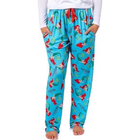 ديزني The Little Mermaid Women's Aop Ariel Design البالغات المرنة صالة سروال بيجاما نوم