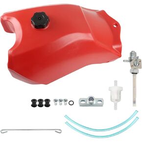 استبدال خزان الوقود البلاستيكي المختبر لـ Honda Fourtrax 300 TRX300 1988-1992 مع طرازات CAP و PETCOCK 17520-HC4-010ZA RED 2WD