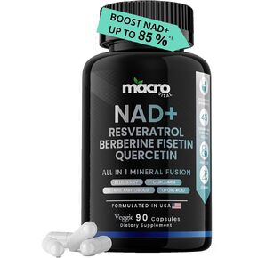 9,355mg NAD Supplement, Boost NAD+ up to 85% with Liposomal NAD+, Trans Resveratrol,Optimized Aging Quercetin, Berberine, Betaine Anhydrous, Fisetin,Resveratrol Supplement with Berberine 90 Capsules.
