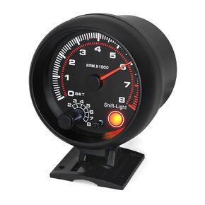مقياس سرعة الدوران RPM مع ضوء التحول للسيارة 0-8000 دورة في الدقيقة 3-3/4 "95 ملم Autometer 12V متر مكب لمحرك البنزين 1-8 أسطوانة