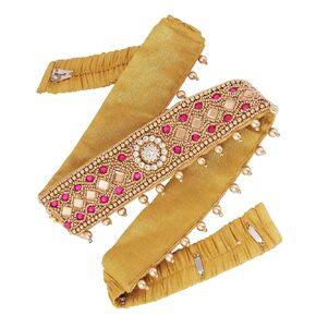 KIH Women and Girls cloth embroidery saree Kamarpatta Kamarband Belly Waist Hip Belt stretchable Belly Chain vaddanam for wedding