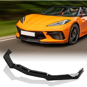 Front Lip for Compatible with 2020-2024 Corvette C8 BS Style Front Bumper Lip Spoiler Air Chin Body Kit Splitter Carbon Look ABS
