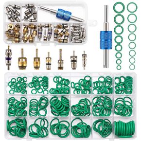 Frienda Car A/C Repair Kit 270 PCS O-Ring Set 40 PCS AC Valve Cores R12 & R134A TREARERATION TIRE VALVE CORES A/C CORE CORE