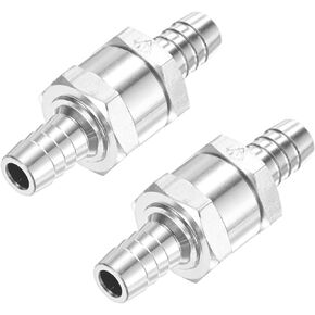 2-Pack Fuel Oil Check Valve, 3/8" Aluminum Alloy Non Return One Way Check Valve for Fuel Line/Petrol/Diesel/Water/Oil/Gas [Blue]