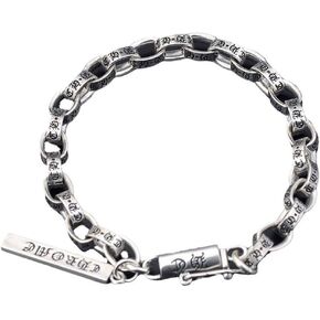 Fashion Men's Engraved Link Bracelet with Unique Lettering and Tag,220mm (8.66 inch)
