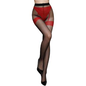 Women's Hollow Out Sheer Sexy Pantyhose High Waisted Slimming Shaping Silk Tights