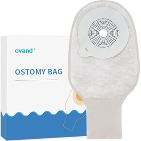 Colostomy Bags, 20 pcs Ostomy Bag, Ostomy Colostomy Supplies, One Piece Drainable Pouches with Clamp Closure for Ileostomy Stoma Care, Cut-to-Fit