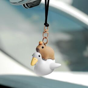 ygmoner سيارة الداخلية ديكور مرآة الملحقات capybara و seagull شنق الزخرفة زخرفة مضحكة سيارة مضحكة